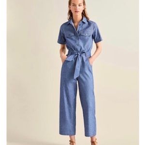 Massimo Dutti Belted Denim Jumpsuit